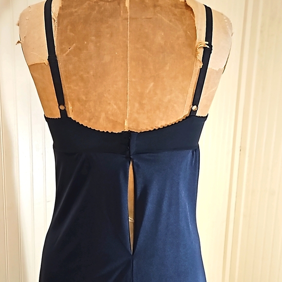 VINTAGE FORMFIT ROGERS black lacy chemise dress - Picture 9 of 12